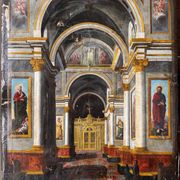 Interior of a church - Italian painting from the mid-19th century