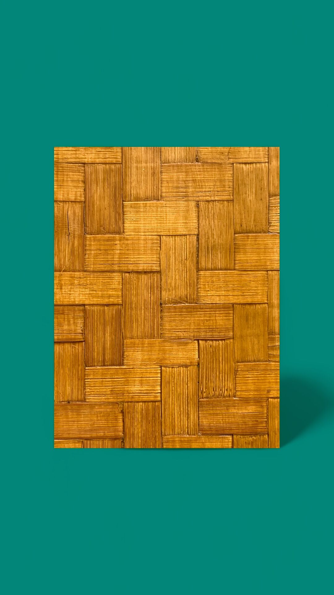Bamboo cabinet woven and modular pine vintage 1960