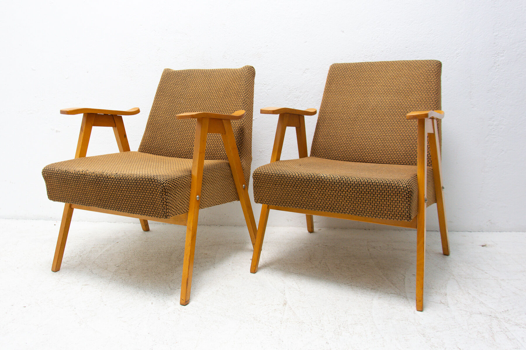 Pair of mid century Czechoslovak armchairs, 1960