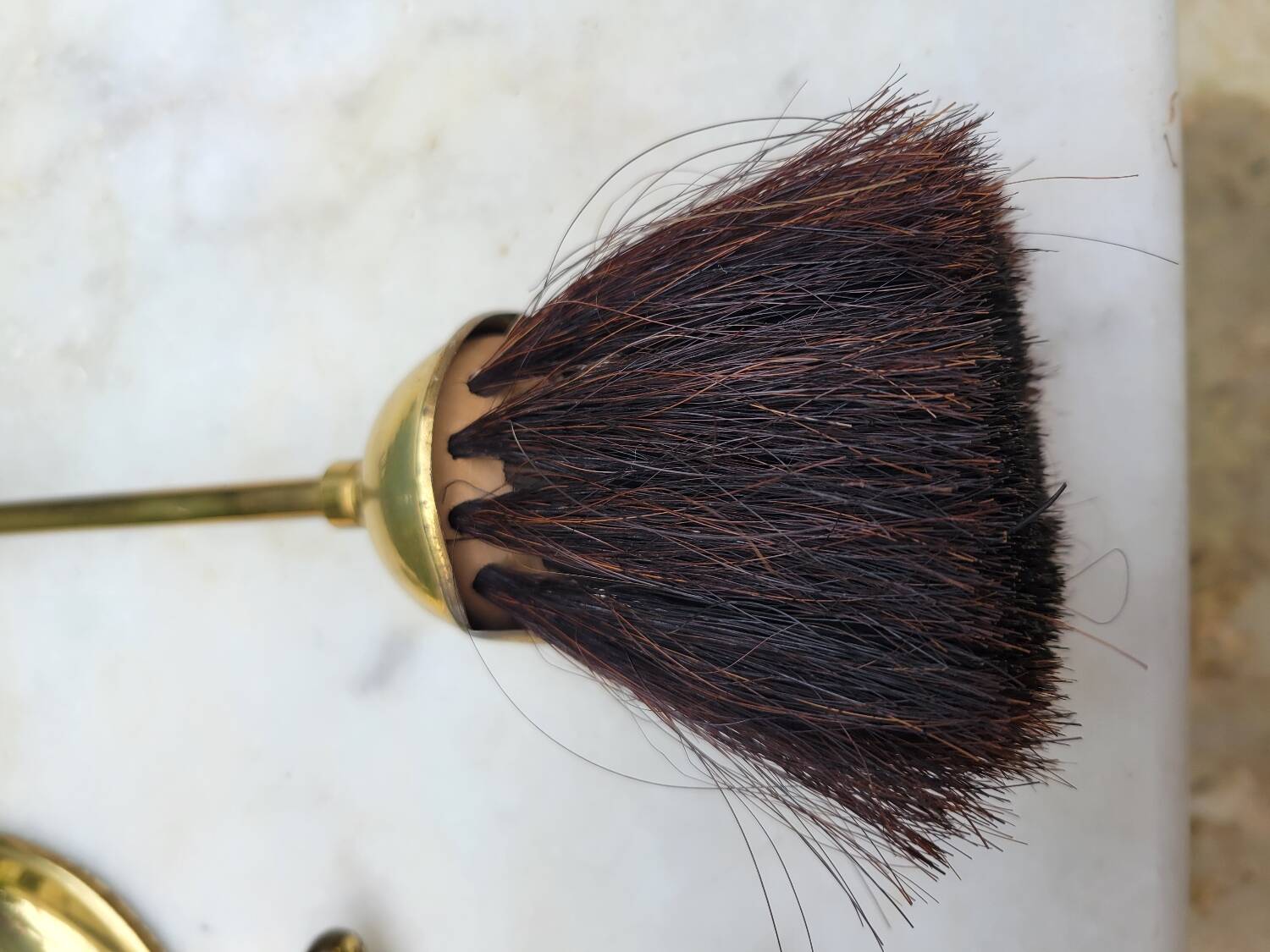 Fireplace tool set in gilded bronze