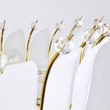 Grand chandelier Rupert Nikoll 27" mid-century brass with leaves, Austria, 1950.