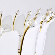 Grand chandelier Rupert Nikoll 27" mid-century brass with leaves, Austria, 1950.