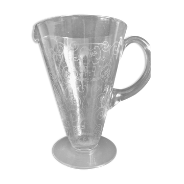 Pichet - Napoléon III - 1/2 cristal soufflé et gravé de volutes
