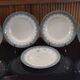 5 flat plates in Longwy earthenware model “Suzanne” Terre de Fer