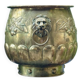 Grande jardinière en laiton lion avec poinçon XIXe siècle
