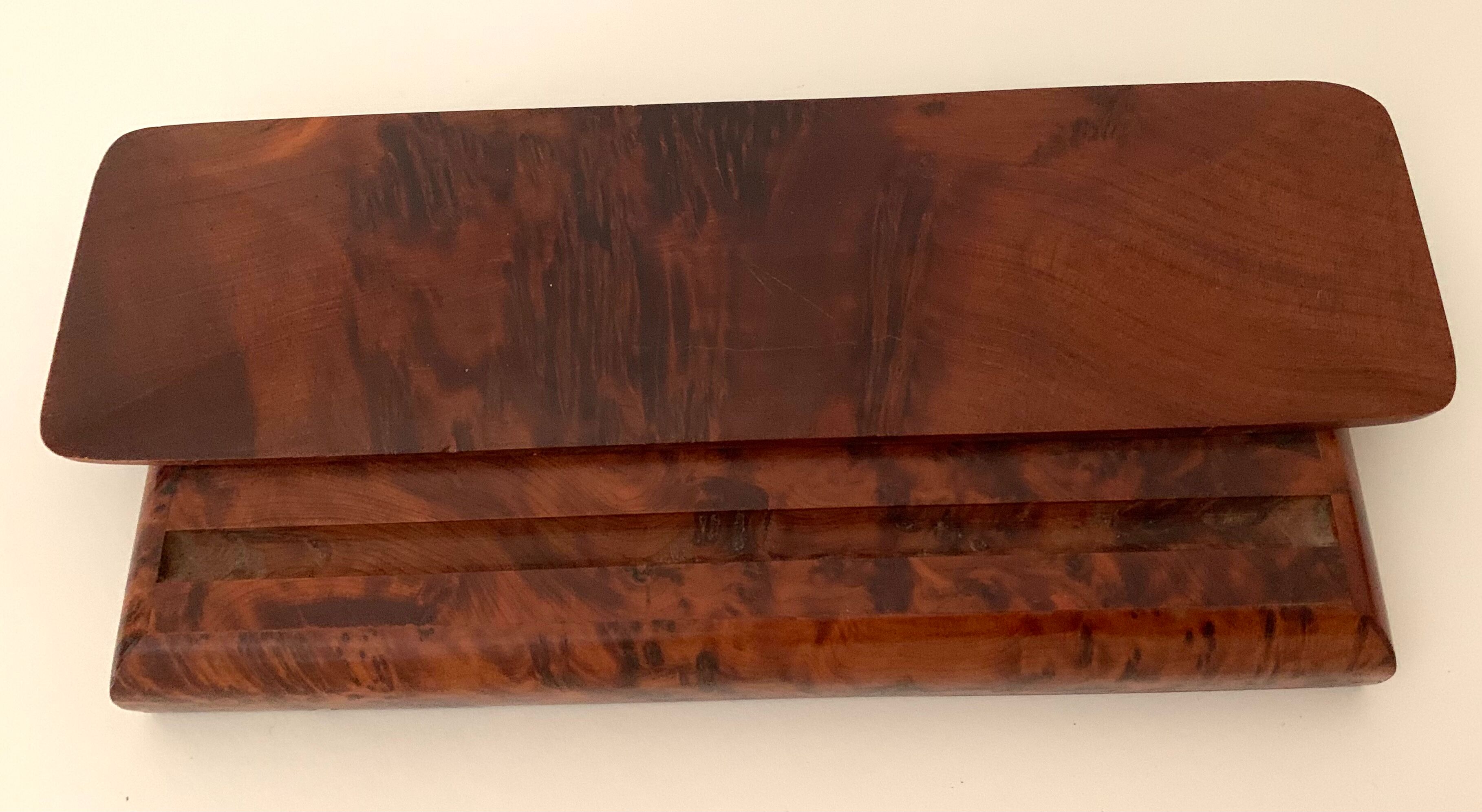 Walnut magnifying glass desk set