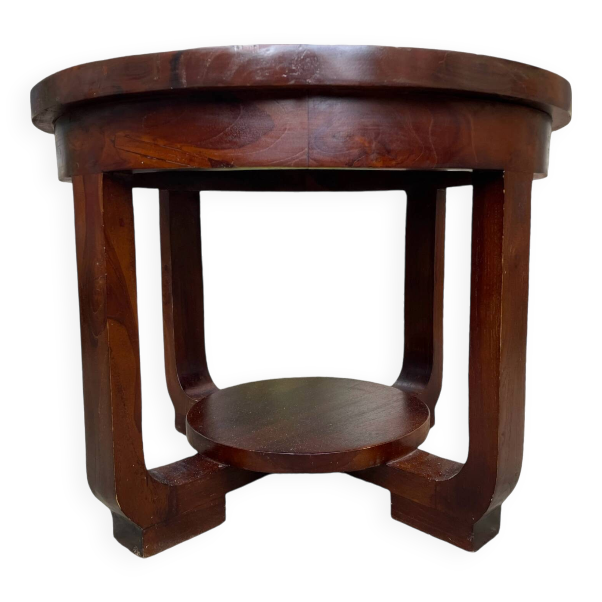 Art Deco coffee table, mahogany pedestal table