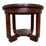 Art Deco coffee table, mahogany pedestal table