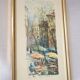 Lithograph gilded frame Paris place du Tertre vintage