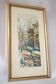 Lithographie cadre doré paris place du tertre vintage