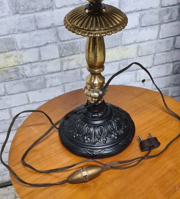 Lampe 1920 parisienne style leleu abat jour laiton 40x22 tres bon etat