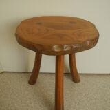 vintage wooden stool brutalist decor plant stand