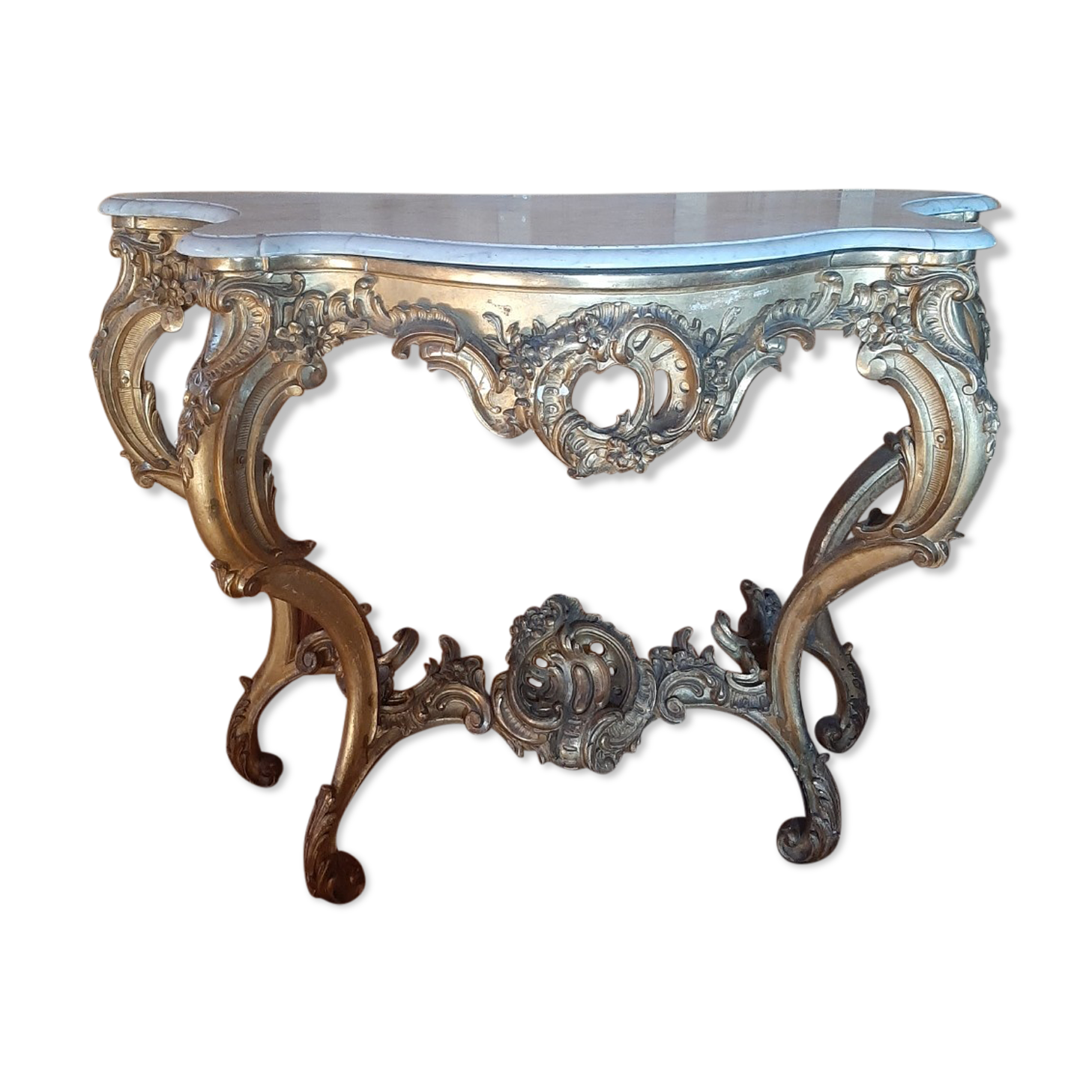 Console bois doré époque Louis XV