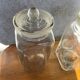 2 vintage glass jars
