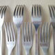 Box of 12 forks of table metal silver Alfénide Model Tosca