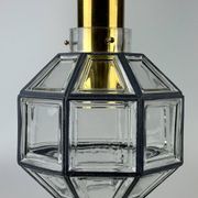 60s 70s hanging lamp by Limburg Leuchten Germany glass brass Space Age