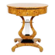 Guéridon rond Empire en bois de hêtre & loupe d'orme, 1 tiroir
