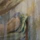 Oil on canvas signed female nude the curtain