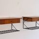 Paire de chevets à suspendre design scandinave 1960
