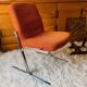 Fauteuil vintage en tweed orangé
