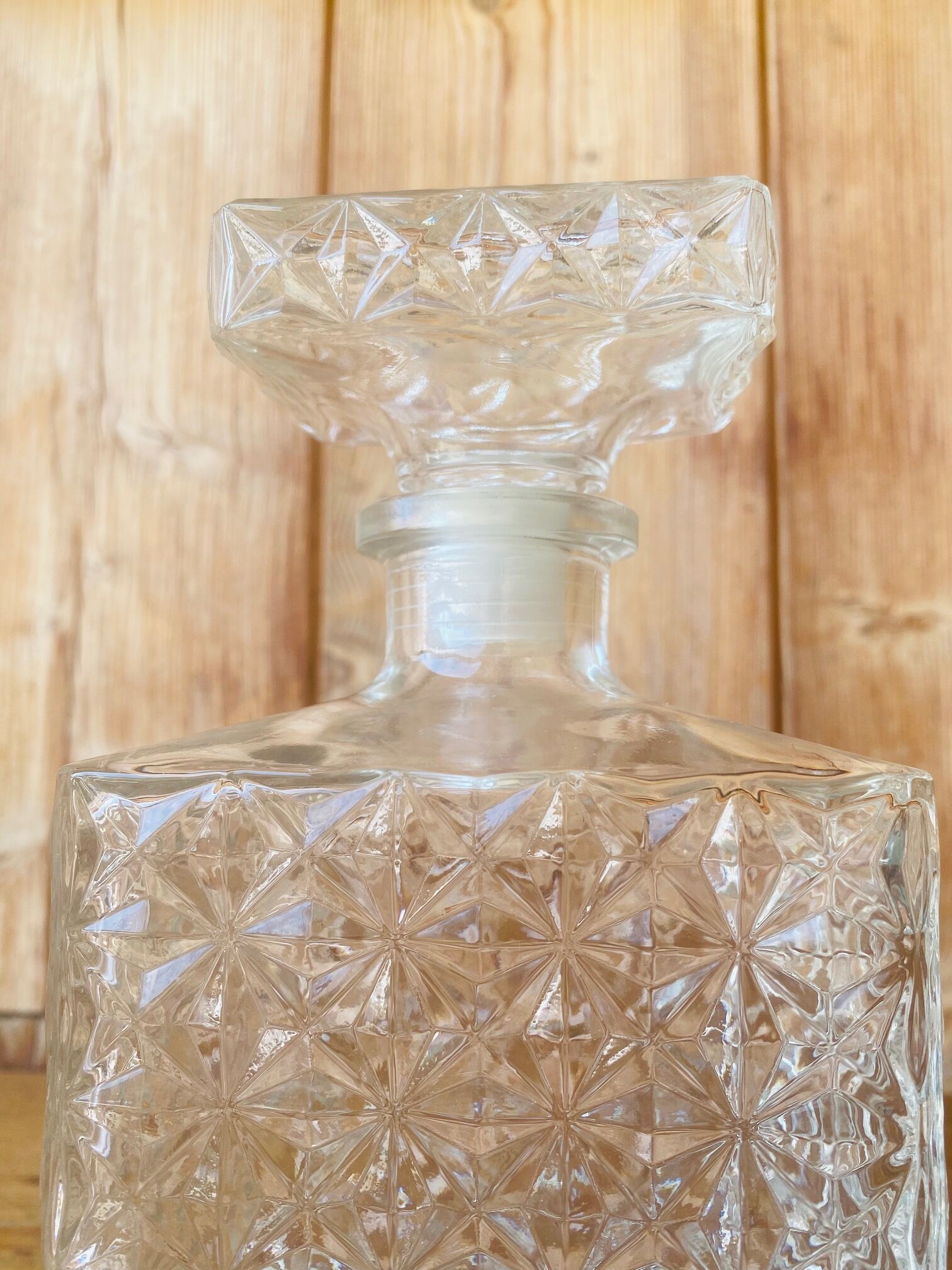 Vintage rectangular whisky decanter 70s