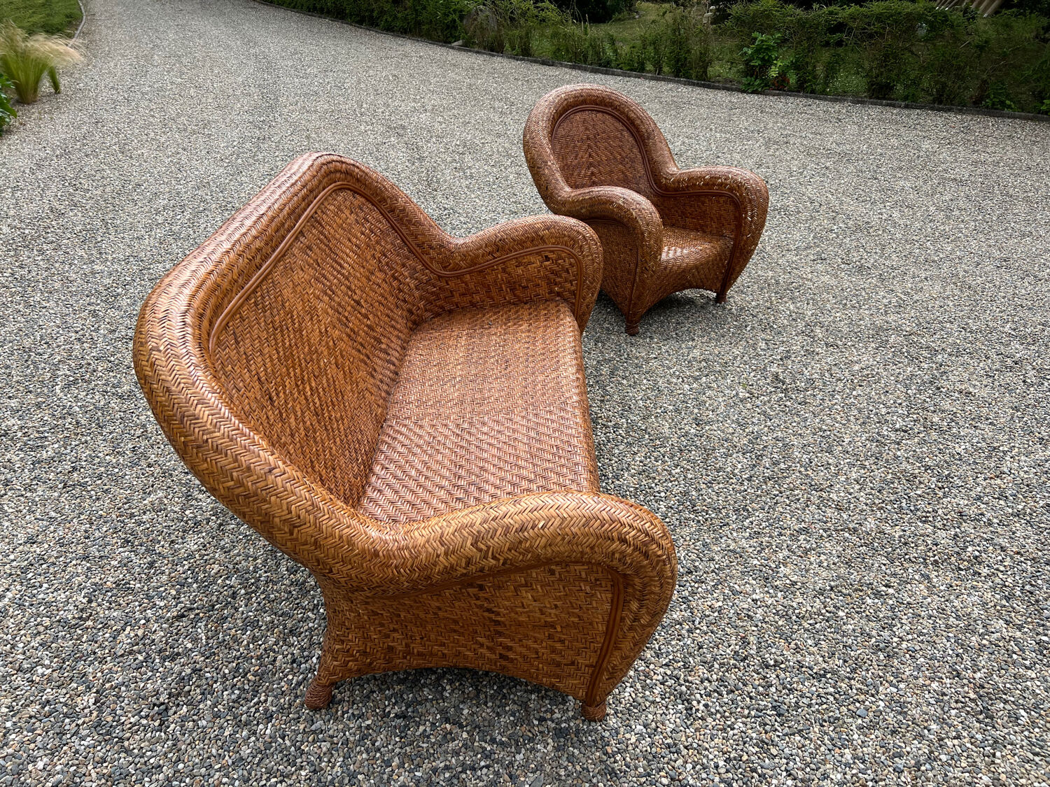 Rattan sofa and armchair