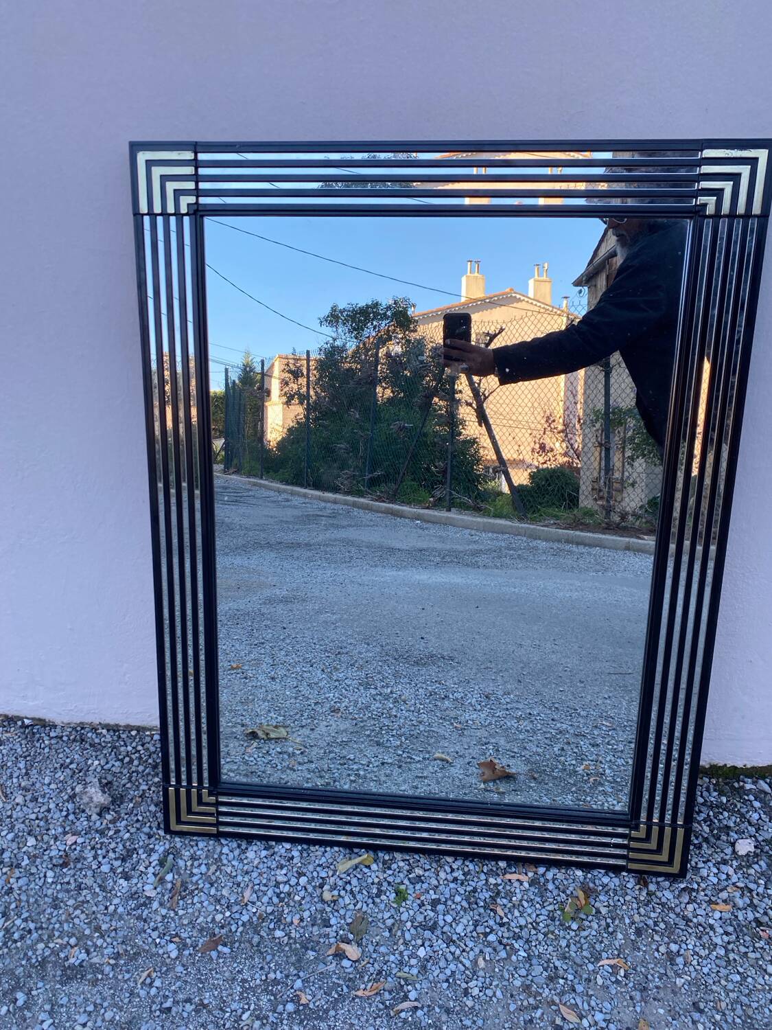 Large geometric rectangular mirror ORDER NUMBER around 1970