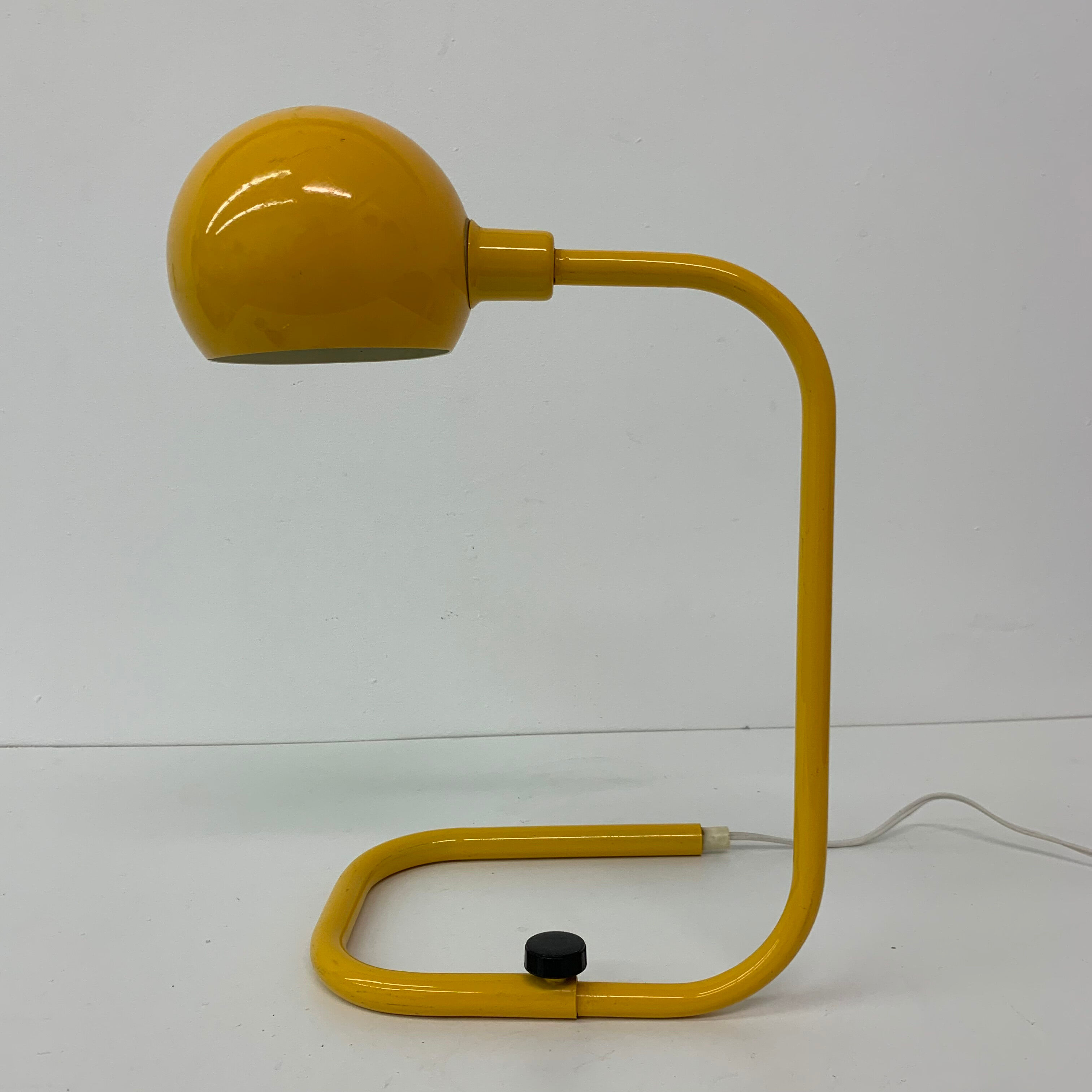 Mid-century design yellow tubular table lamp, 1970’s