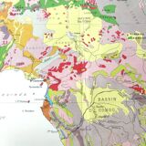 Old geological Africa map 43x43cm from 1950