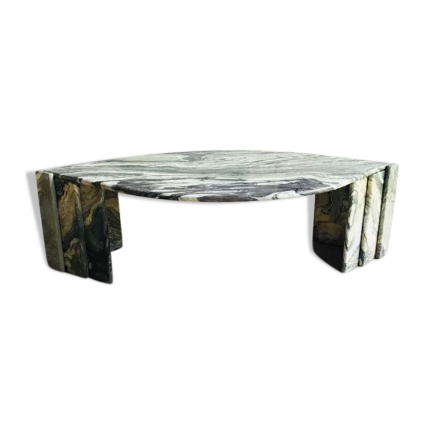 Marble table drop shape Roche Bobois vintage