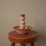 Bougeoir terre cuite peint à la main fabrication artisanale design nord africain ethnique tribal