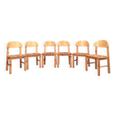 Ensemble de six chaises conçues par Rainer Daumiller, Hirtshals Savvaerk, Danemark.