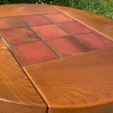 Elm coffee table and tiles 70s