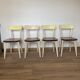 4 wooden chairs and formica kitchen