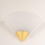 Pair of opal glass wall lights designed by Limburg, Germany.