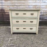 4-drawer chest of drawers with yellow and green patina by a local artist