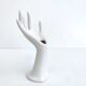 Hand ring jewelry display or vase soliflore white porcelain