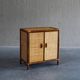 Vintage rattan & woven cane cabinet with 2 doors
