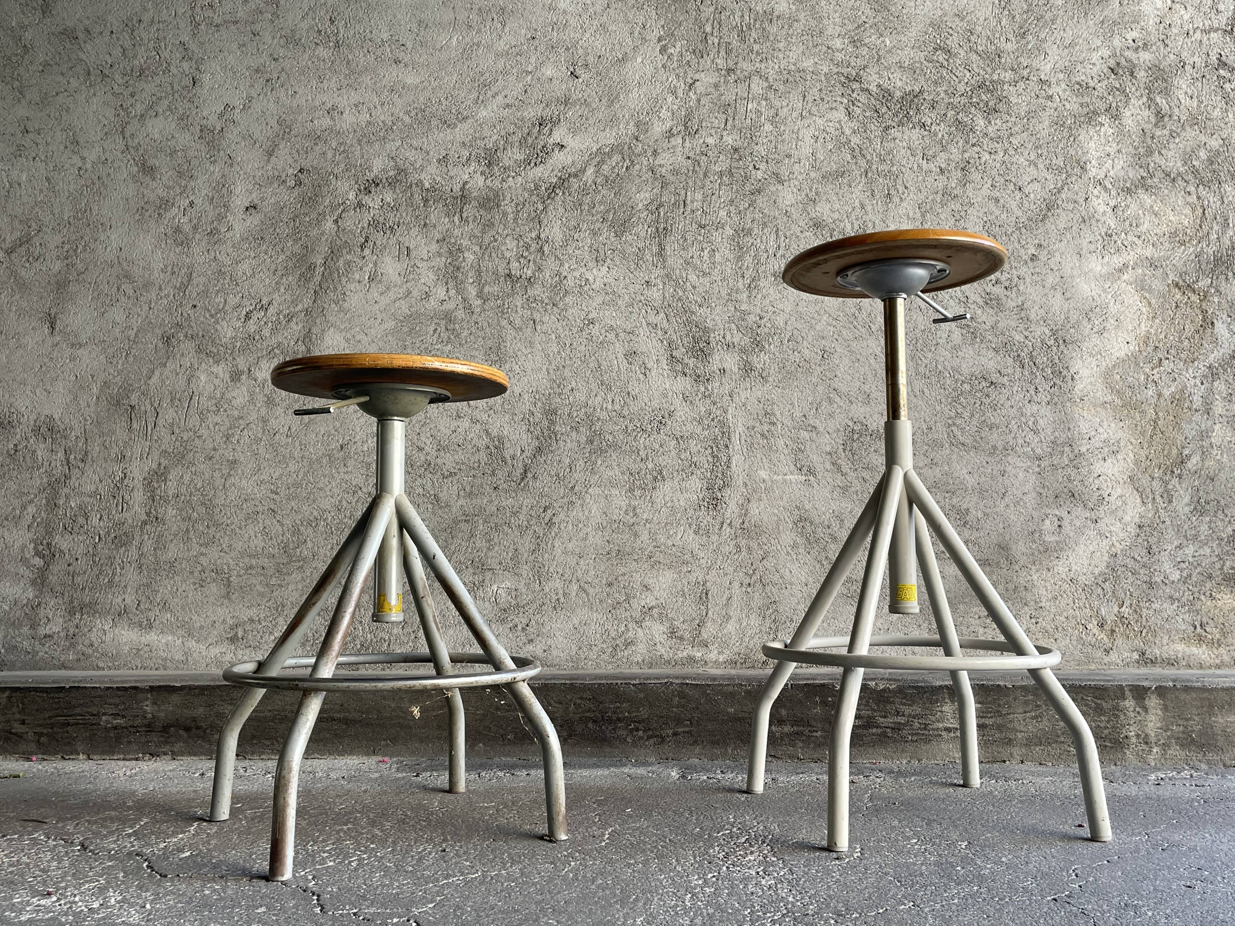 Pair of BAO workshop stools, 1950s