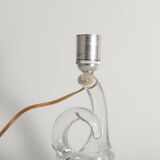 Sculptural Clear Crystal Glass Table Lamp by Schneider, France, 1950s