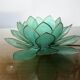 Capiz green mother-of-pearl and brass flower lamp, 1970s