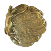 Brass ashtray with art deco motif