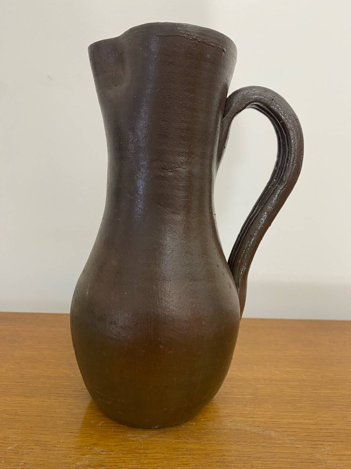 Ancien pichet jean dubost grès de noron marron vintage