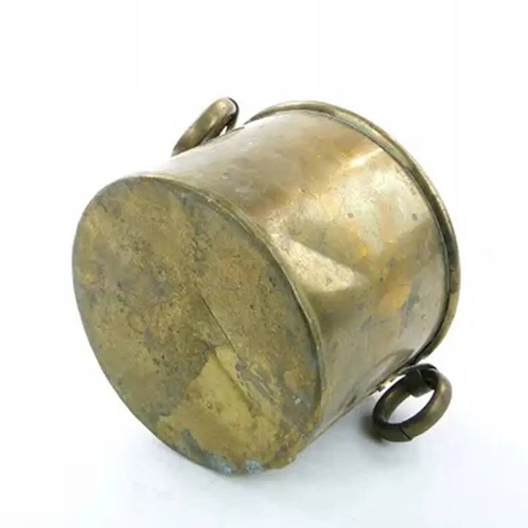 Art Deco flowerpot holder, grained pewter, Poland, 1970s