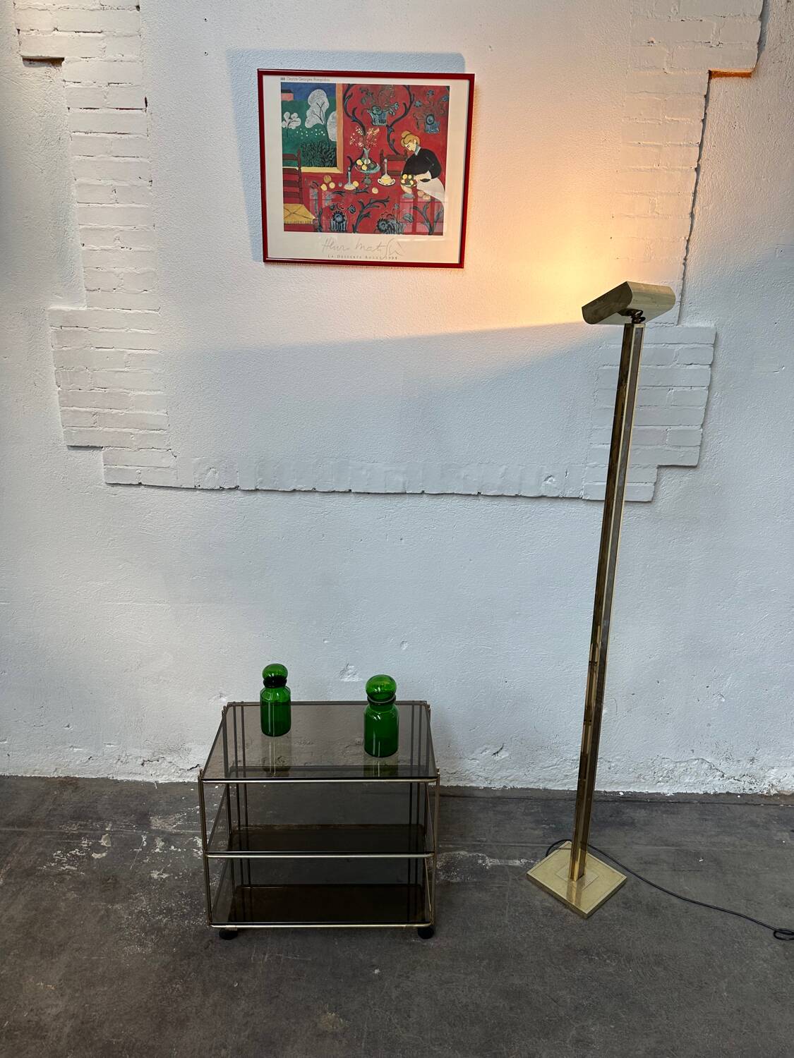 Gold-plated metal serving cart