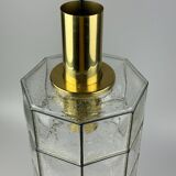 60s 70s ceiling lamp Glashütte Limburg Germany glass & brass Space Age