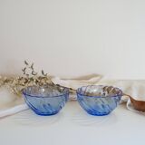 Set of 2 small Duralex blue bowls