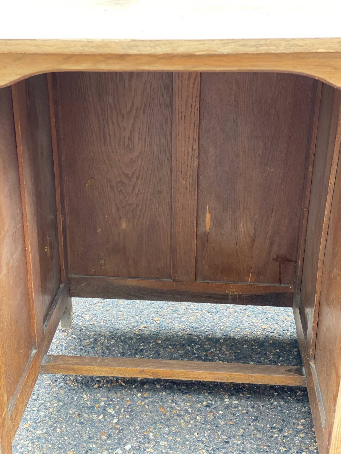 Renovated vintage American desk in raw wood