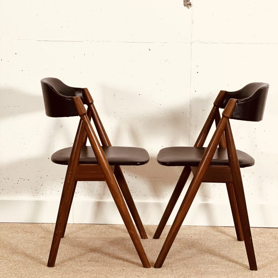 Set of 6 Danish chairs by Frode Holm (afrormosia wood)