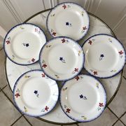 Set of 6 dessert plates Digoin Sarreguemines, years 30-40